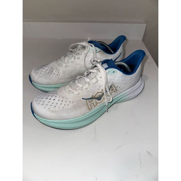 Hoka Mach 6 Running Shoe Frost/Gold Size 11 - Picture 6 of 11